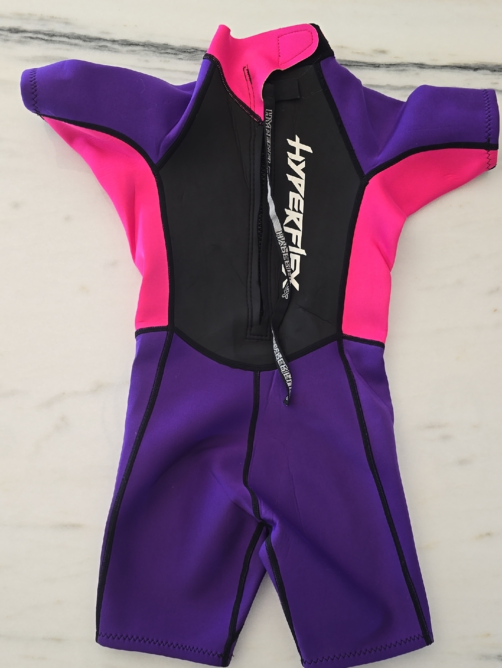 Hyperflex Kids Shorty Rashguard Suit Water Skiing Tubing Purple Pink 8